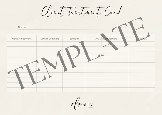 Treatment Record Card Template