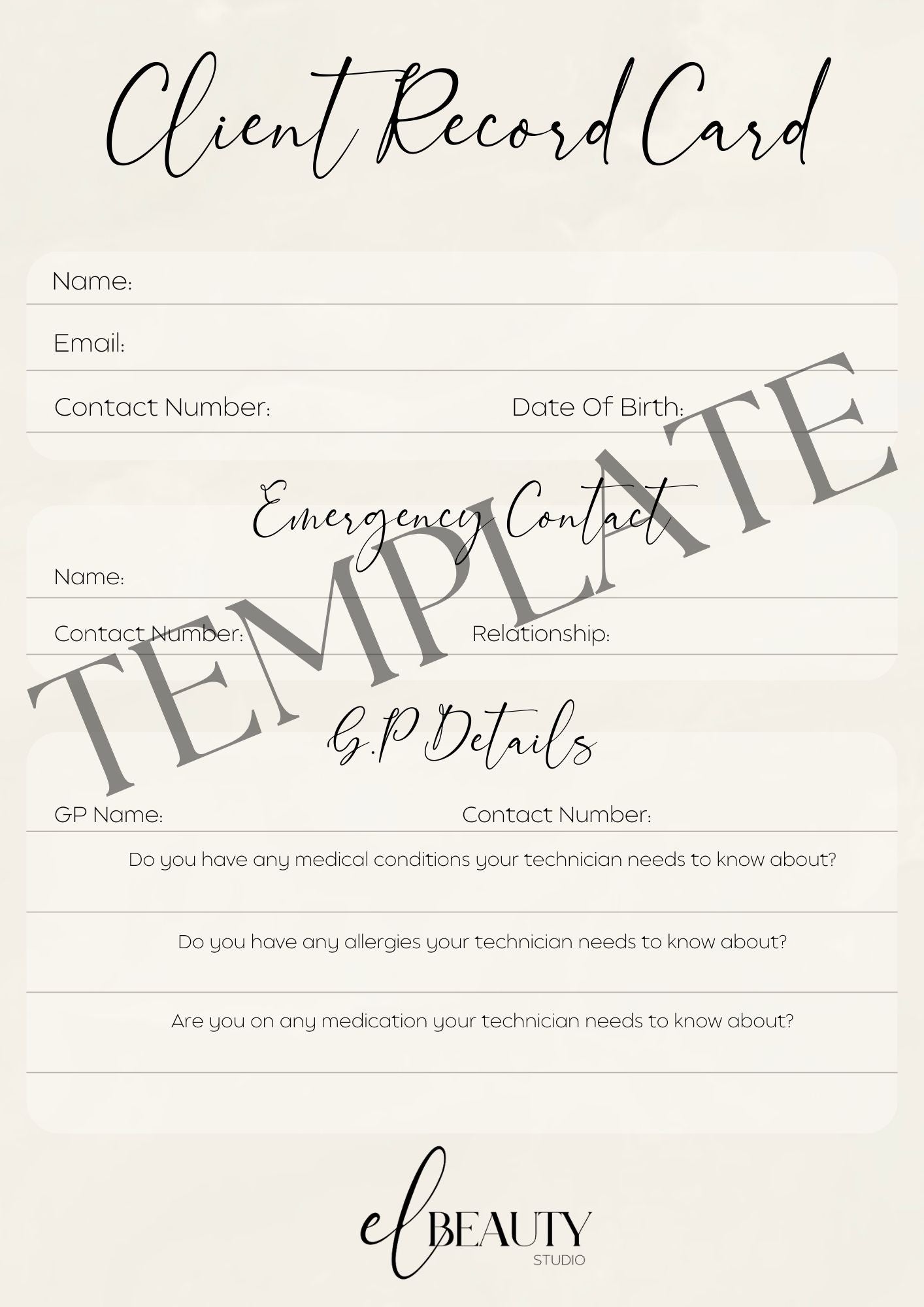 Salon Consultation Forms Bundle