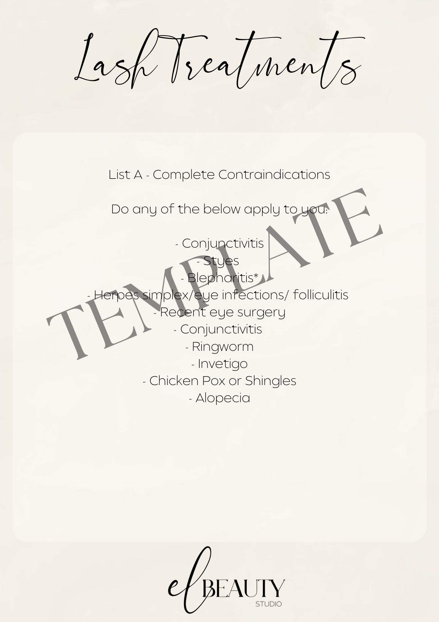 Contraindication Forms