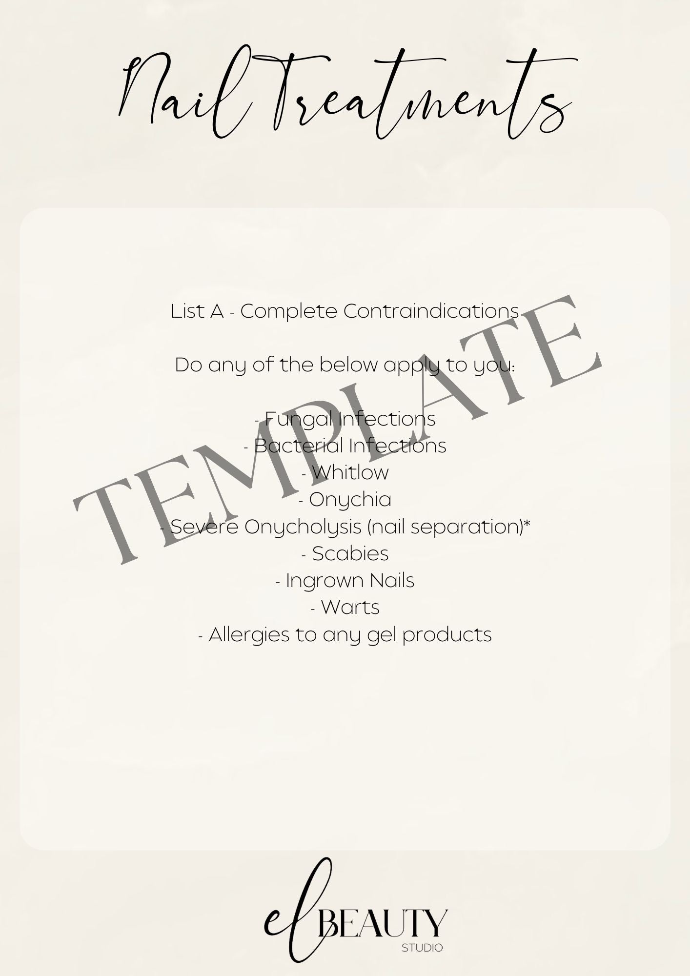 Contraindication Forms